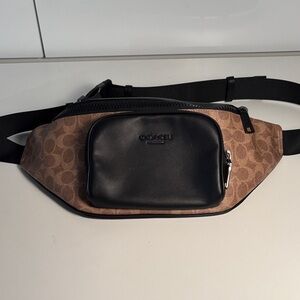 Coach Racer Belt Bag in Signature Canvas and Leather